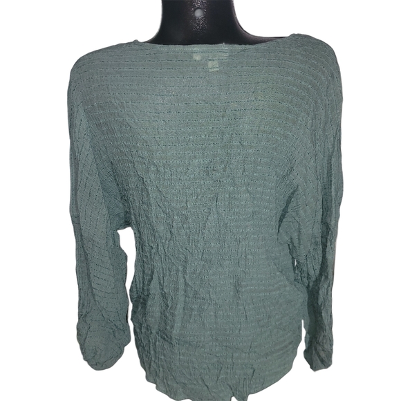 Umgee Leaf Green Textured Long Sleeve  Cardigan S - Picture 6 of 7
